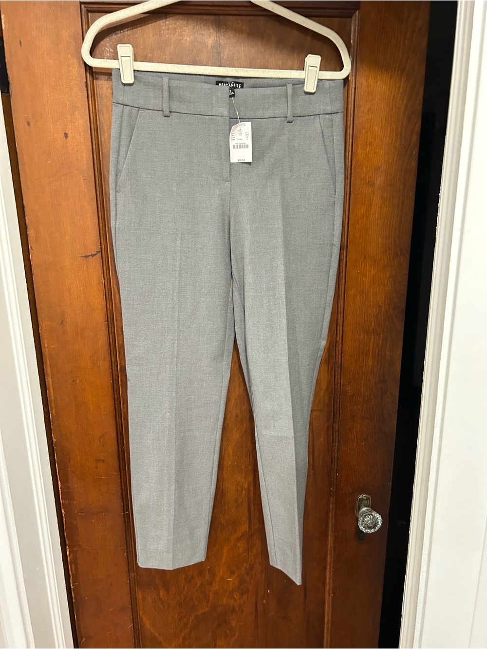 Women's Gray Dress Pants - Classic Straight Leg